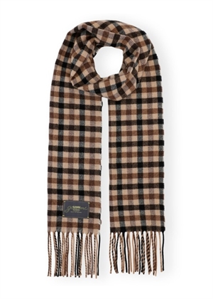 Graphic wool scarf Chocory Coffee A6668 Ganni 